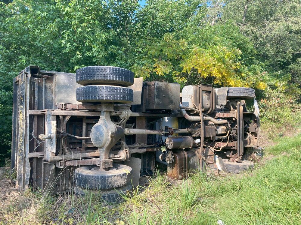 Dump Truck Rolled Over