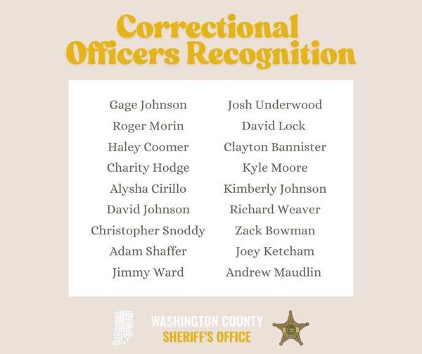 List of WashCo Corrections Officers